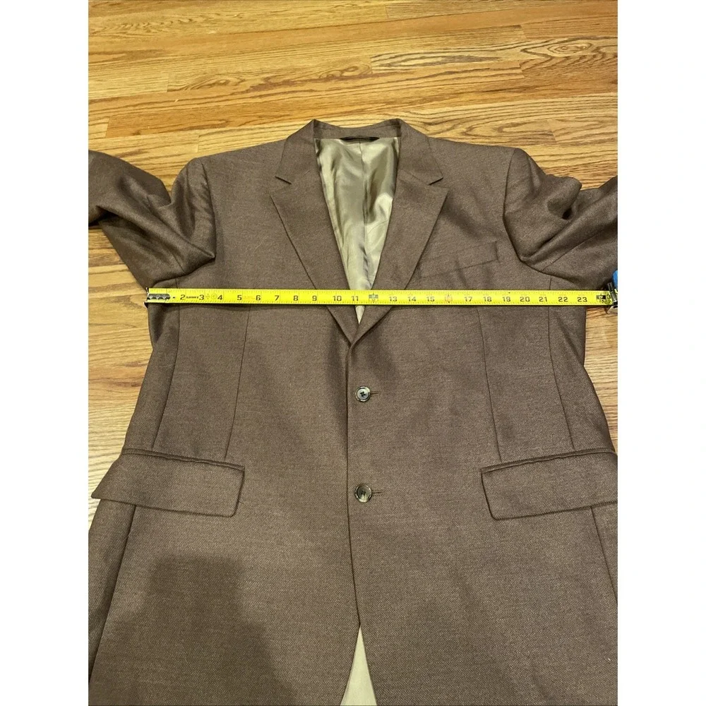 Jos A Bank Men's Blazer Wool Bamboo‎ Rayon Blend Brown Size 44L Summer Preppy